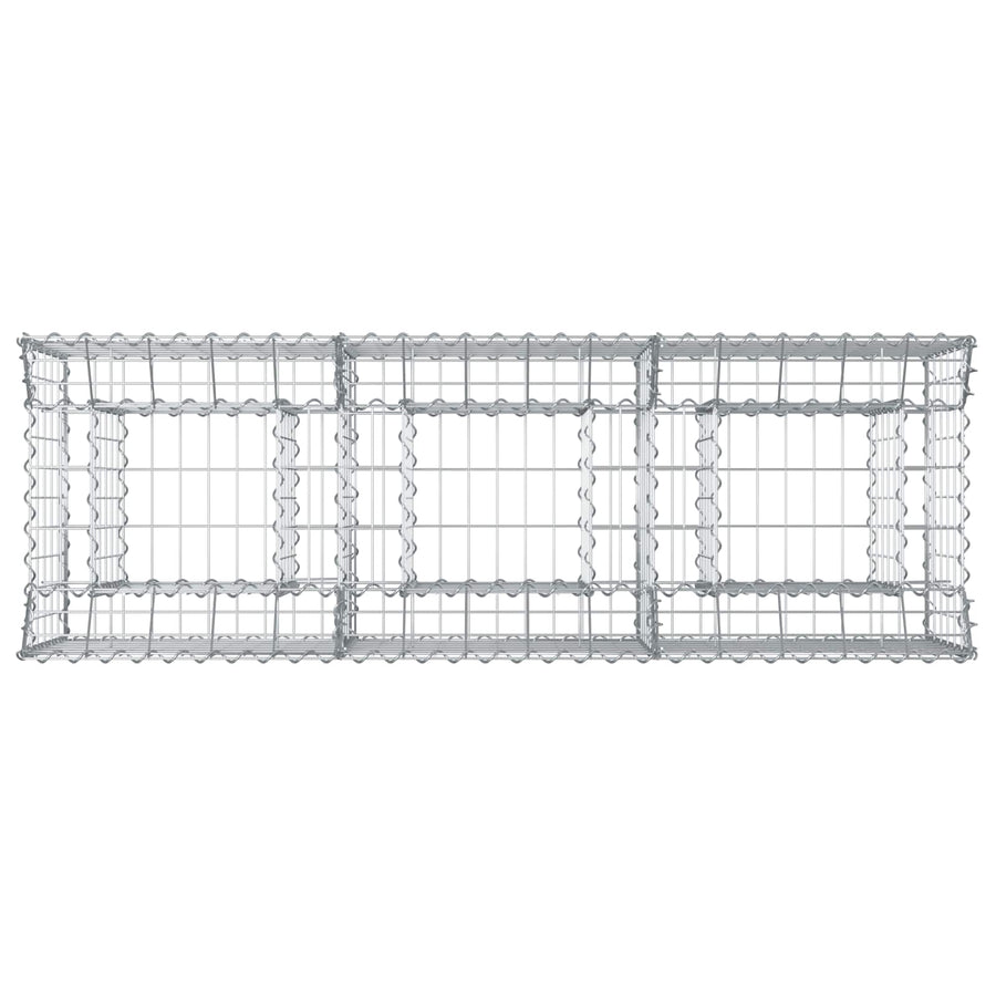 Gabion Verhoogd Bed Zilver 150 x 50 x 60 cm