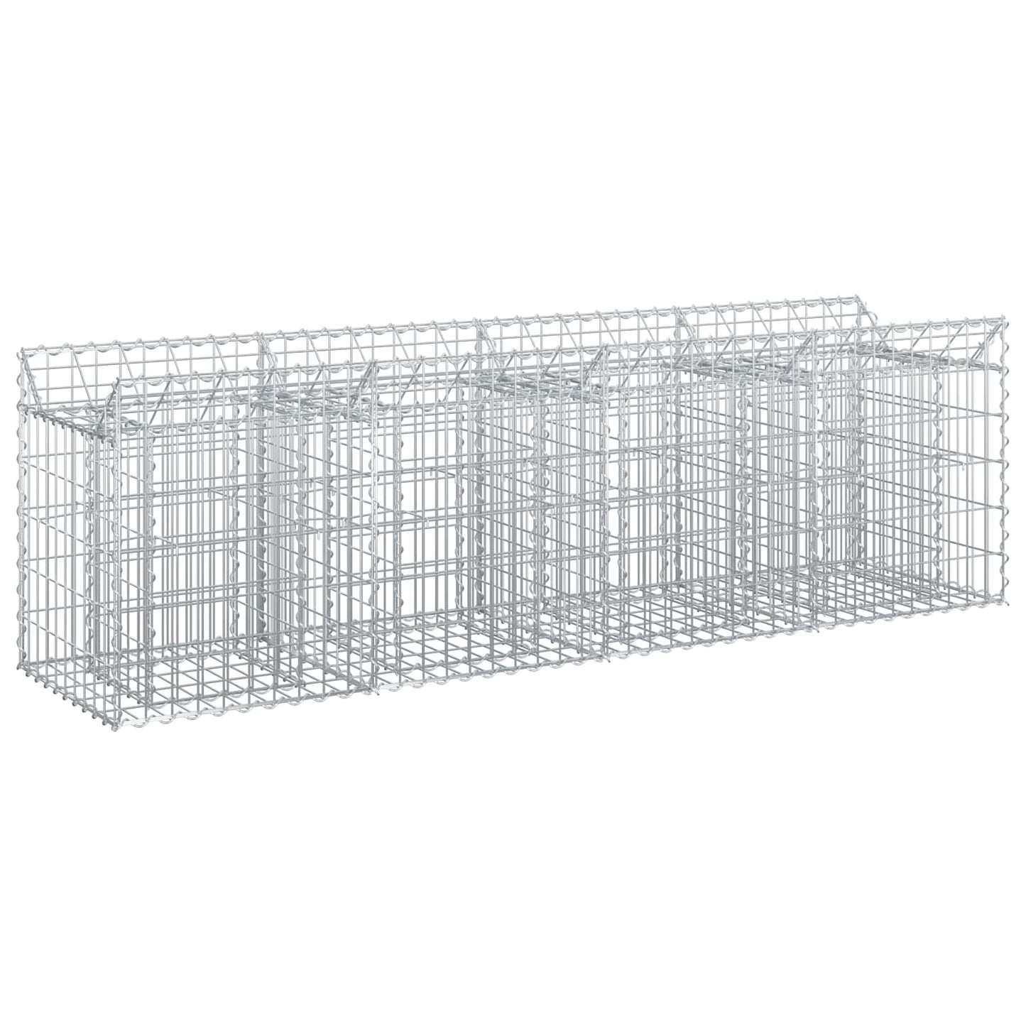 Gabion Verhoogd Bed Zilver 200 x 50 x 60 cm