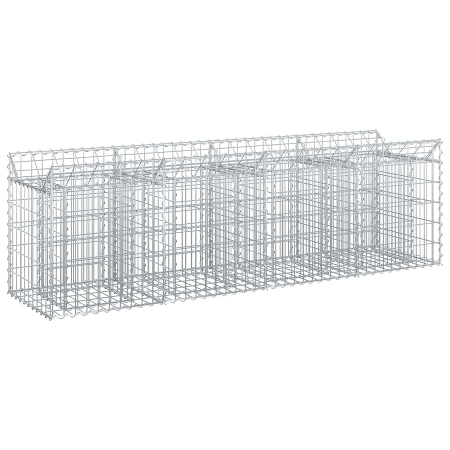 Gabion Verhoogd Bed Zilver 200 x 50 x 60 cm