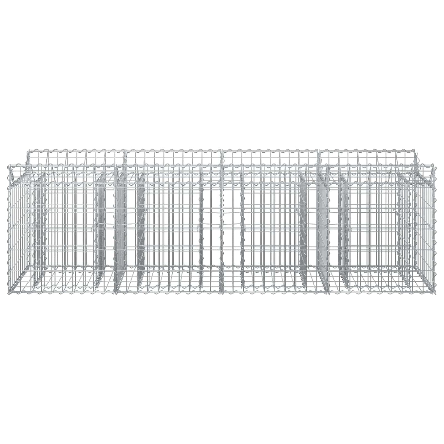 Gabion Verhoogd Bed Zilver 200 x 50 x 60 cm