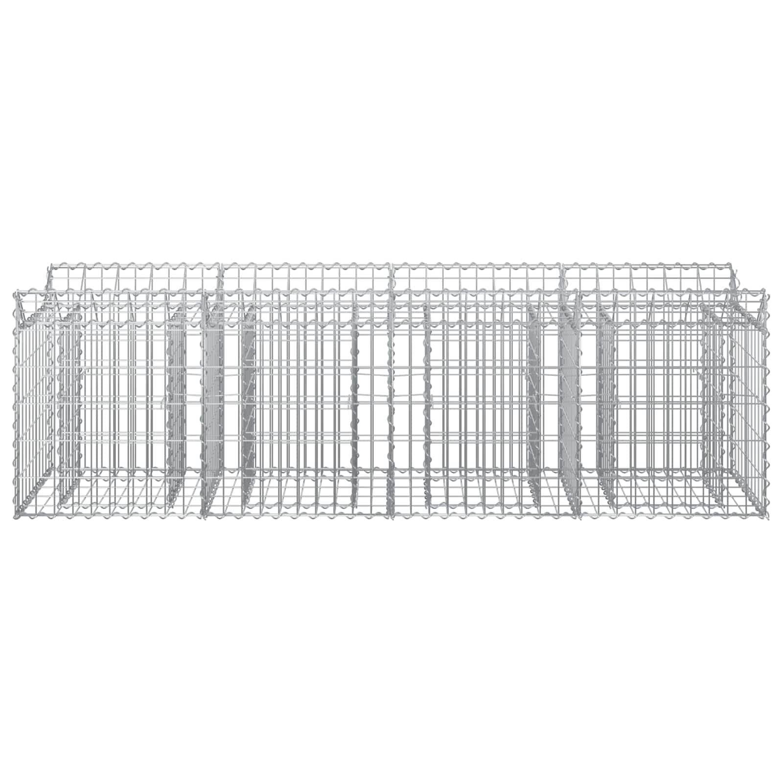 Gabion Verhoogd Bed Zilver 200 x 50 x 60 cm