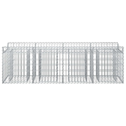 Gabion Verhoogd Bed Zilver 200 x 50 x 60 cm