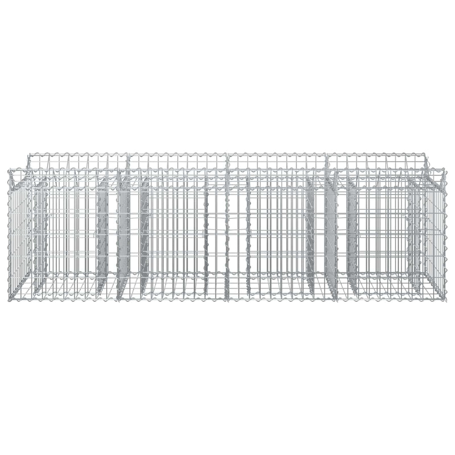 Gabion Verhoogd Bed Zilver 200 x 50 x 60 cm