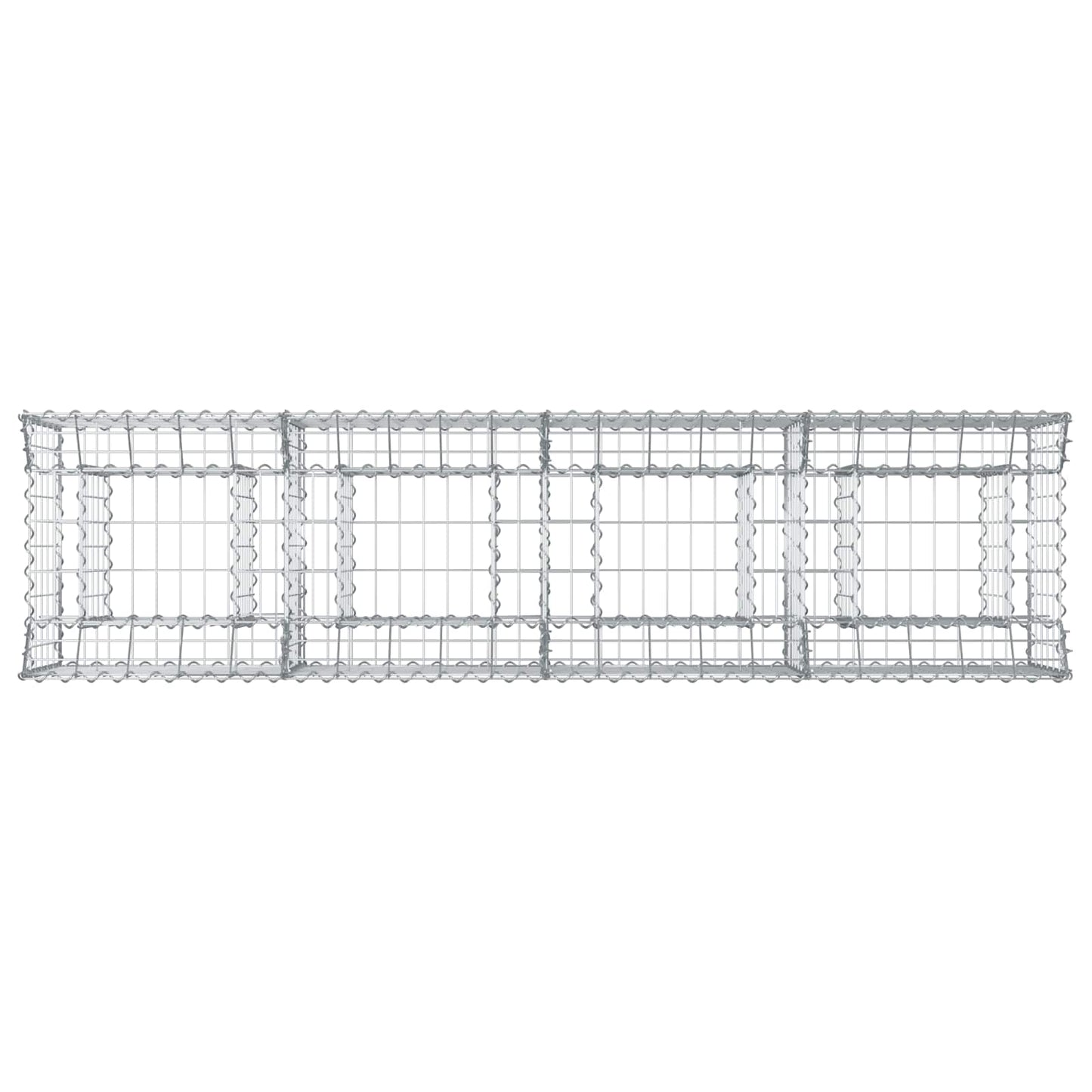 Gabion Verhoogd Bed Zilver 200 x 50 x 60 cm