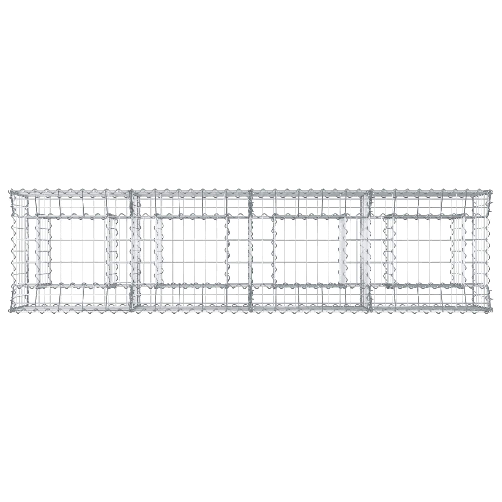 Gabion Verhoogd Bed Zilver 200 x 50 x 60 cm