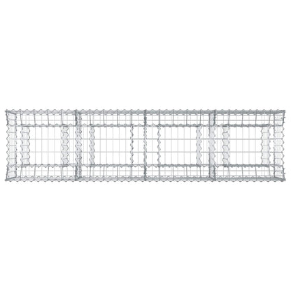 Gabion Verhoogd Bed Zilver 200 x 50 x 60 cm