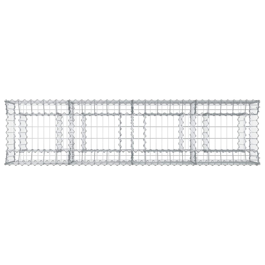 Gabion Verhoogd Bed Zilver 200 x 50 x 60 cm