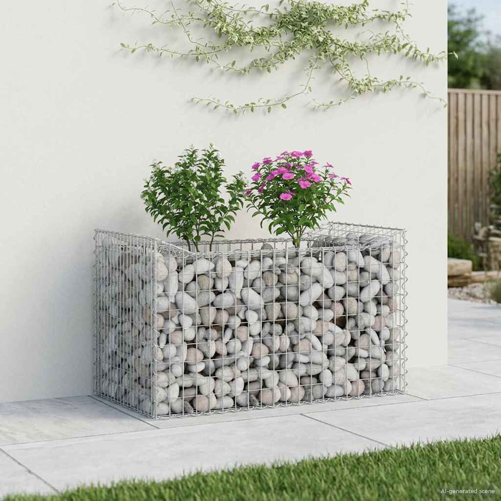 Gabion Verhoogd Bed Zilver 50 x 100 x 60 cm