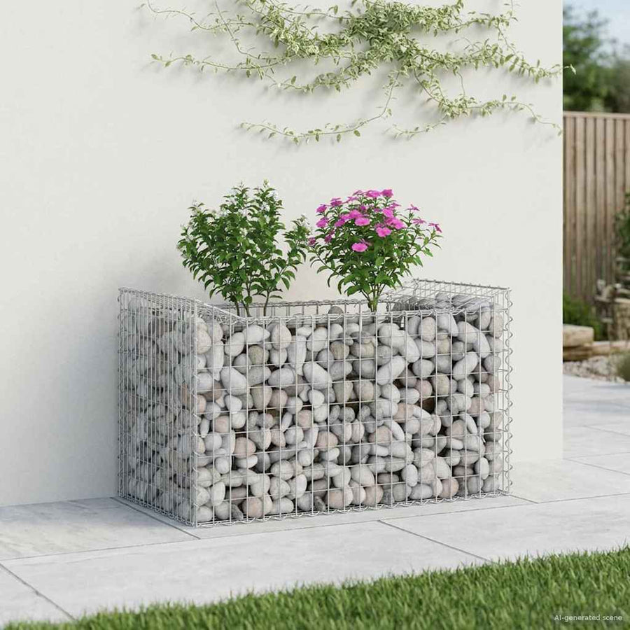 Gabion Verhoogd Bed Zilver 50 x 100 x 60 cm