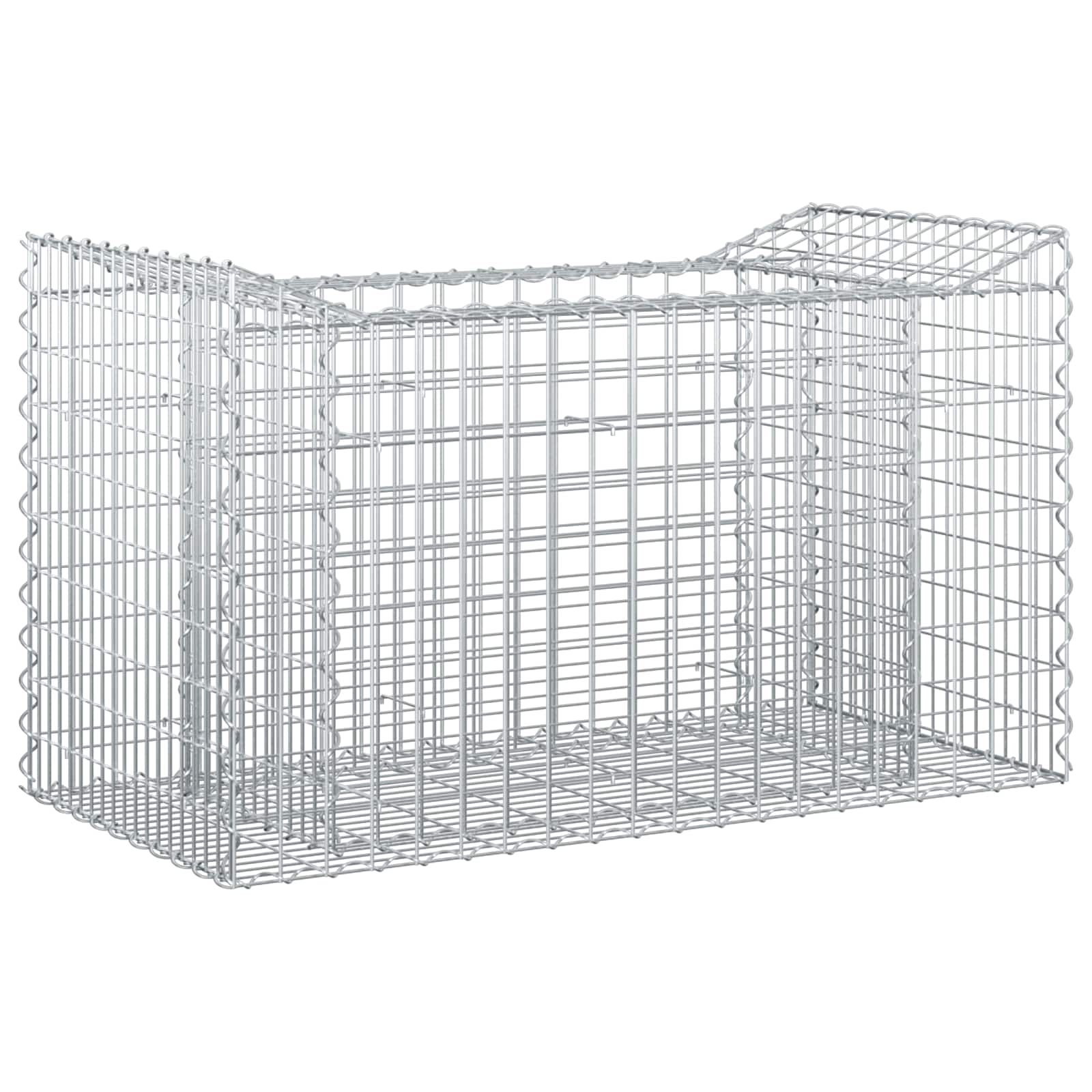 Gabion Verhoogd Bed Zilver 50 x 100 x 60 cm