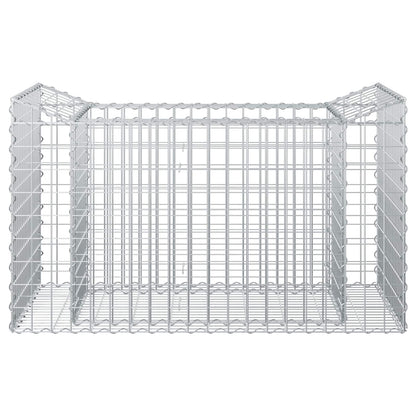 Gabion Verhoogd Bed Zilver 50 x 100 x 60 cm