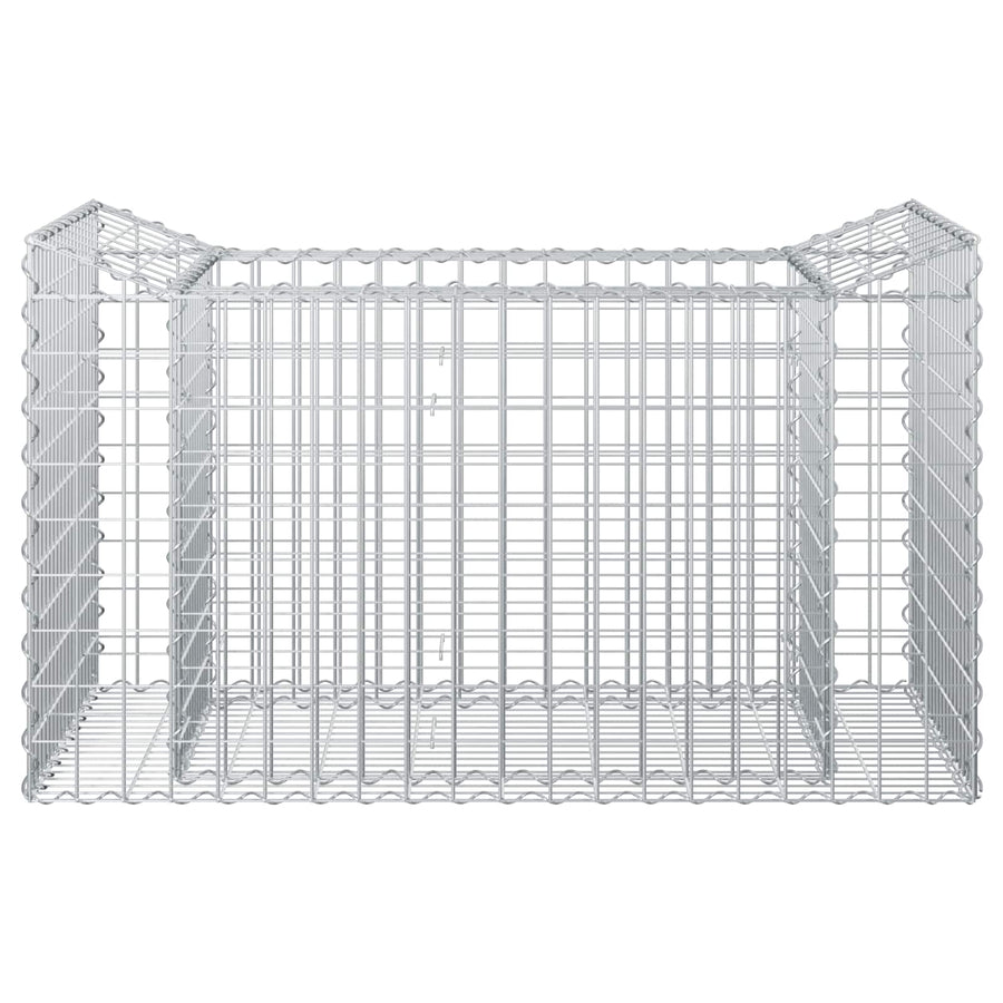 Gabion Verhoogd Bed Zilver 50 x 100 x 60 cm