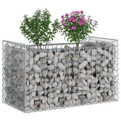 Gabion Verhoogd Bed Zilver 50 x 100 x 60 cm