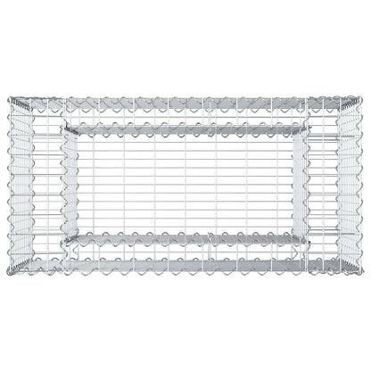 Gabion Verhoogd Bed Zilver 50 x 100 x 60 cm