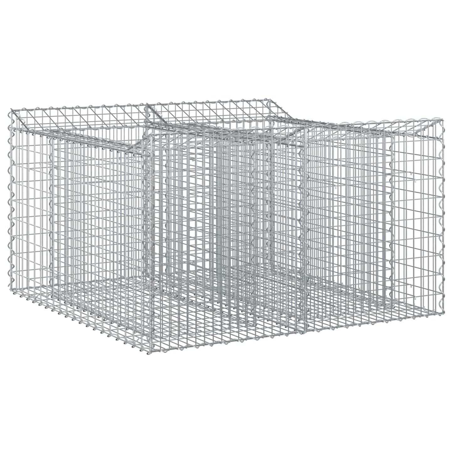 Gabion Verhoogd Bed Zilver 100 x 100 x 60 cm