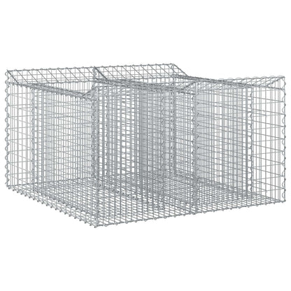 Gabion Verhoogd Bed Zilver 100 x 100 x 60 cm