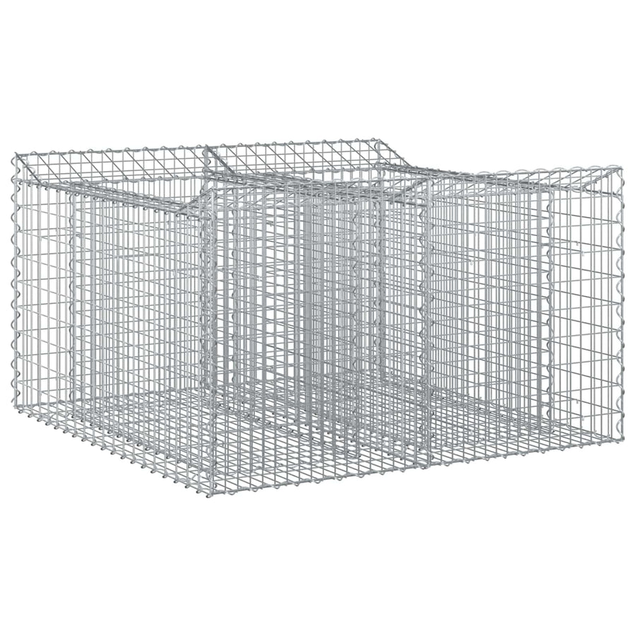 Gabion Verhoogd Bed Zilver 100 x 100 x 60 cm