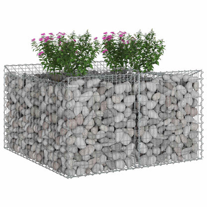 Gabion Verhoogd Bed Zilver 100 x 100 x 60 cm