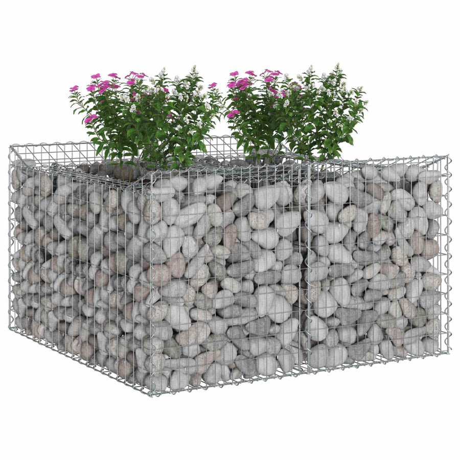 Gabion Verhoogd Bed Zilver 100 x 100 x 60 cm