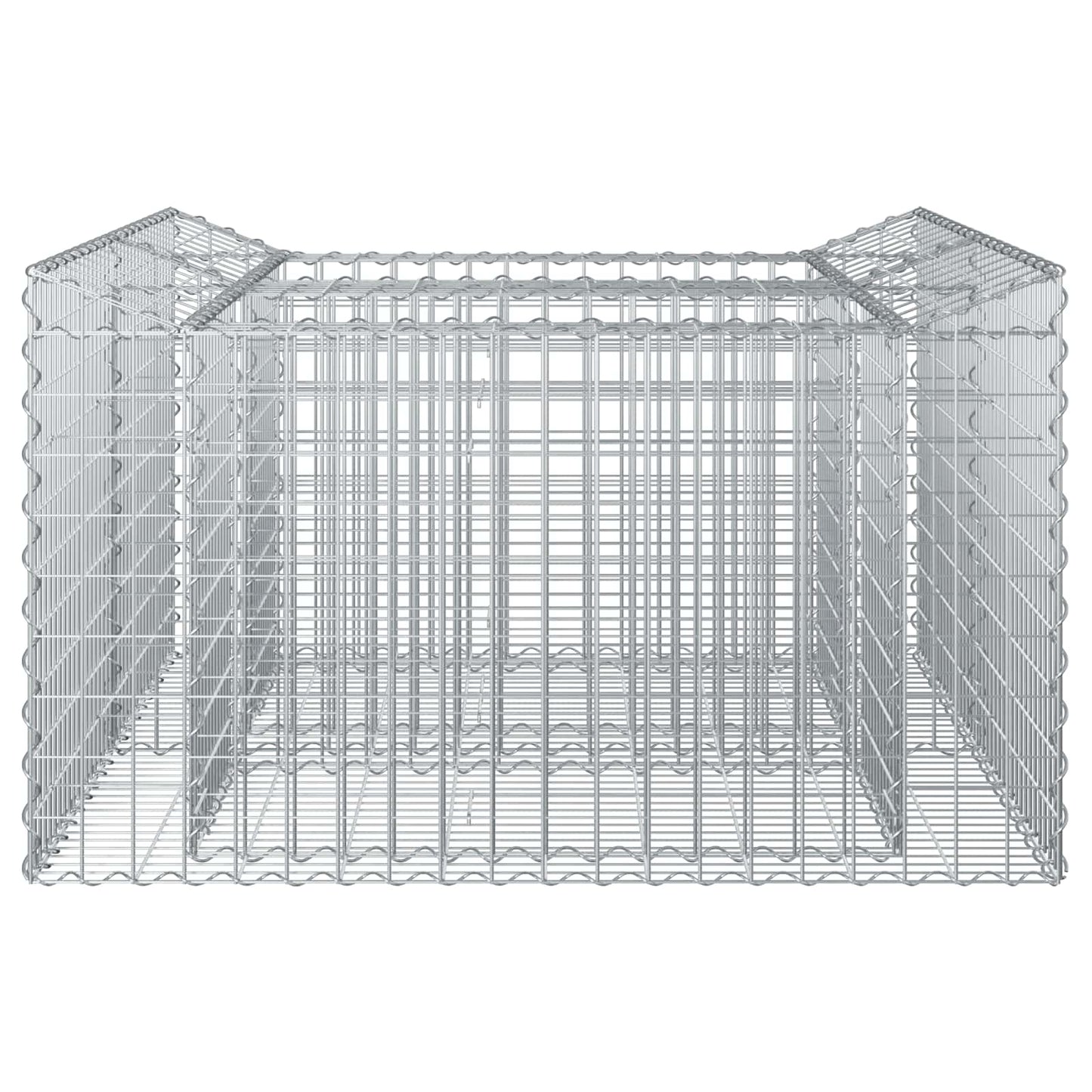 Gabion Verhoogd Bed Zilver 100 x 100 x 60 cm
