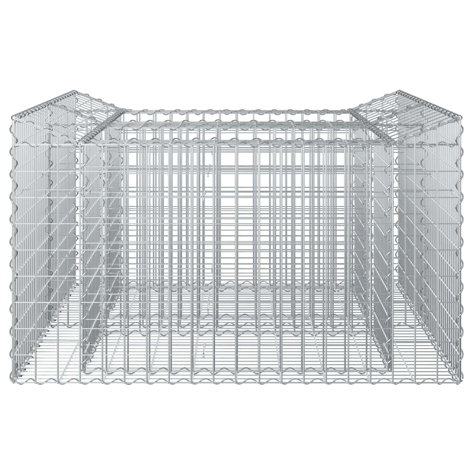 Gabion Verhoogd Bed Zilver 100 x 100 x 60 cm