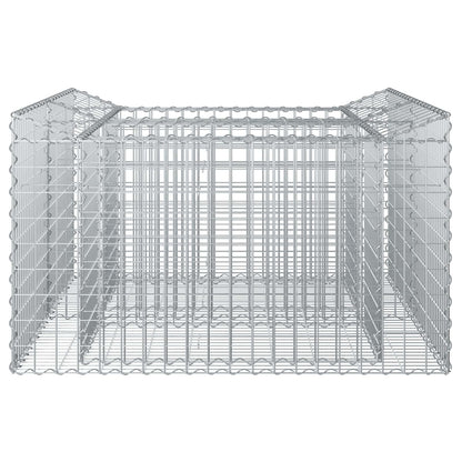 Gabion Verhoogd Bed Zilver 100 x 100 x 60 cm