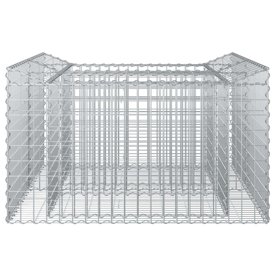 Gabion Verhoogd Bed Zilver 100 x 100 x 60 cm