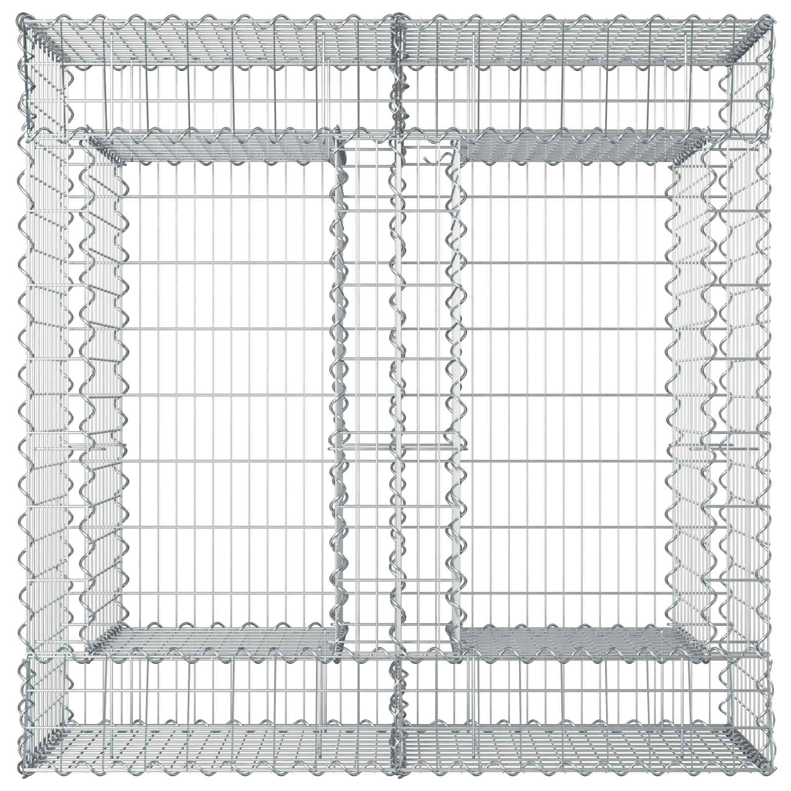 Gabion Verhoogd Bed Zilver 100 x 100 x 60 cm