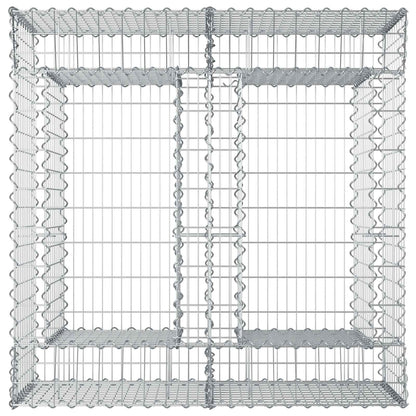 Gabion Verhoogd Bed Zilver 100 x 100 x 60 cm