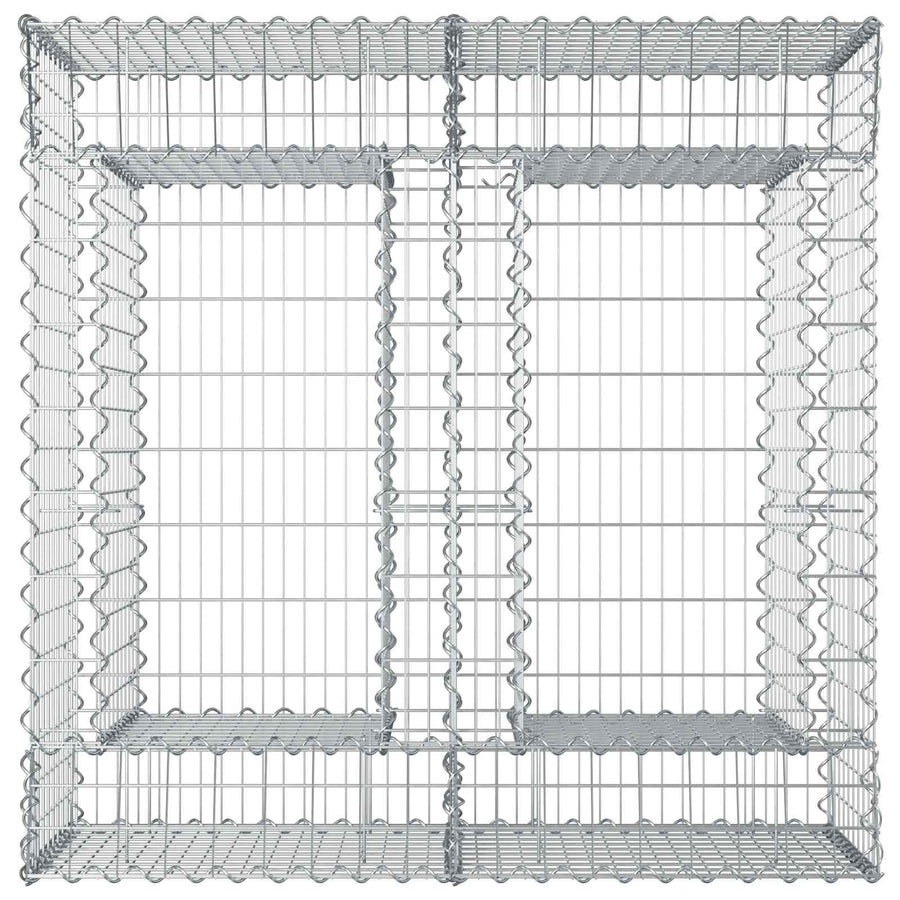 Gabion Verhoogd Bed Zilver 100 x 100 x 60 cm