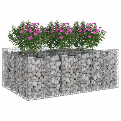Gabion Verhoogd Bed Zilver 150 x 100 x 60 cm