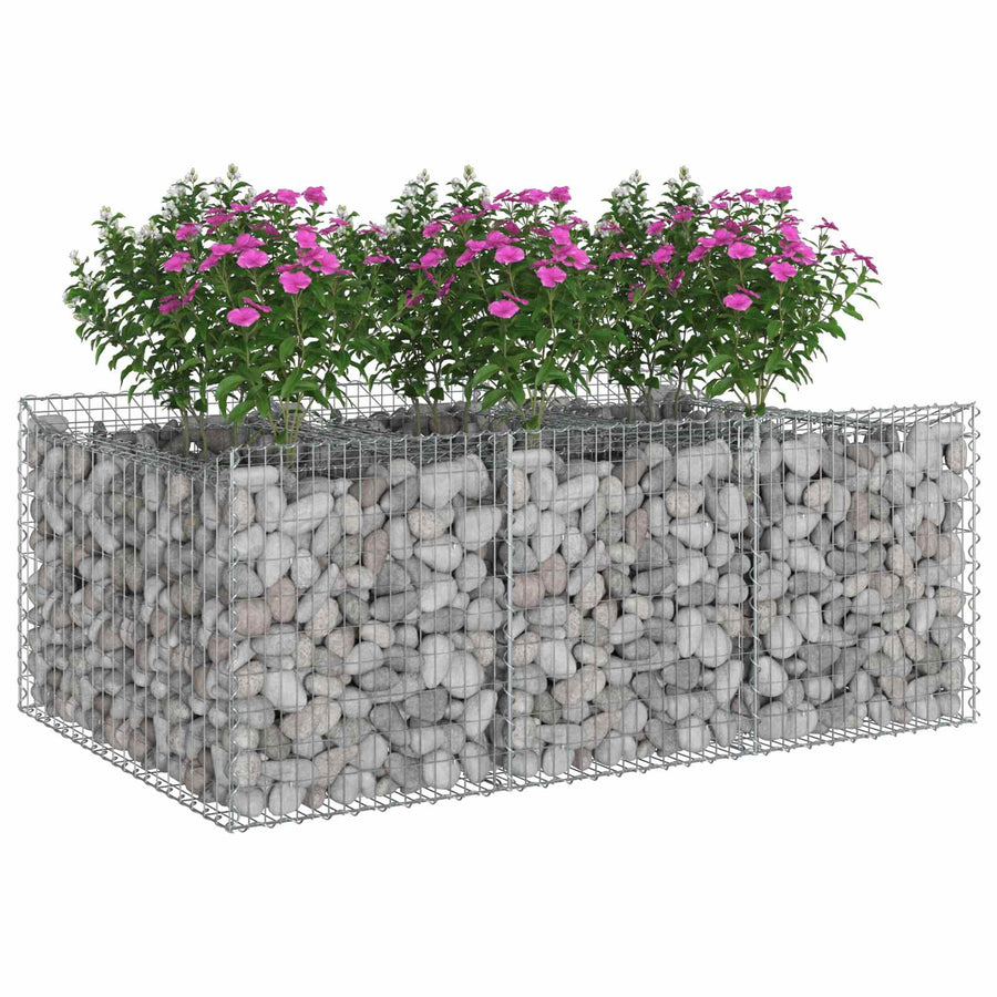 Gabion Verhoogd Bed Zilver 150 x 100 x 60 cm