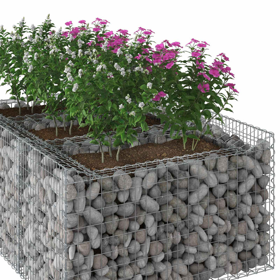Gabion Verhoogd Bed Zilver 150 x 100 x 60 cm