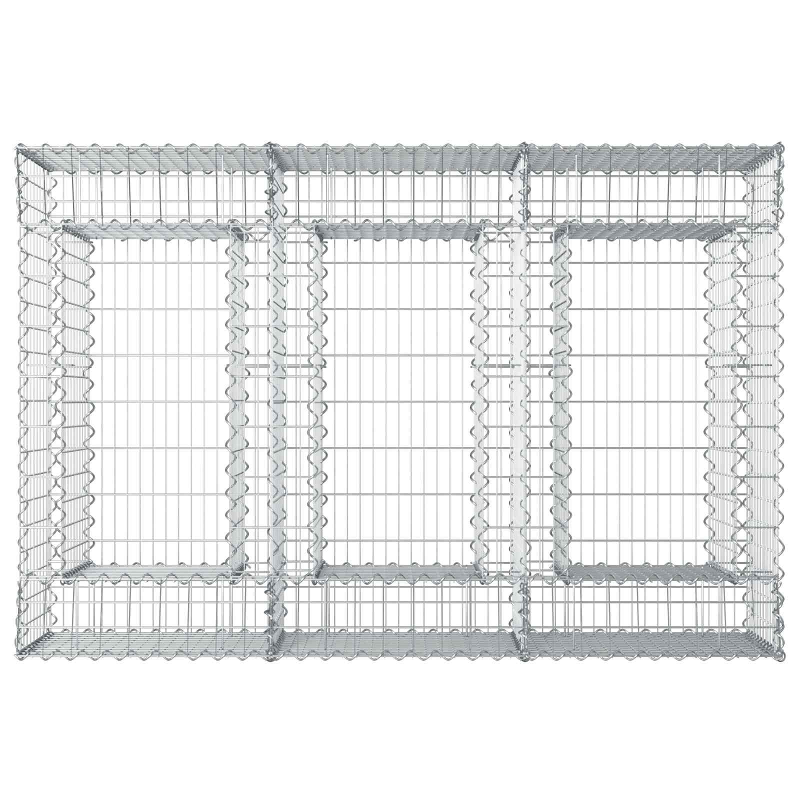 Gabion Verhoogd Bed Zilver 150 x 100 x 60 cm