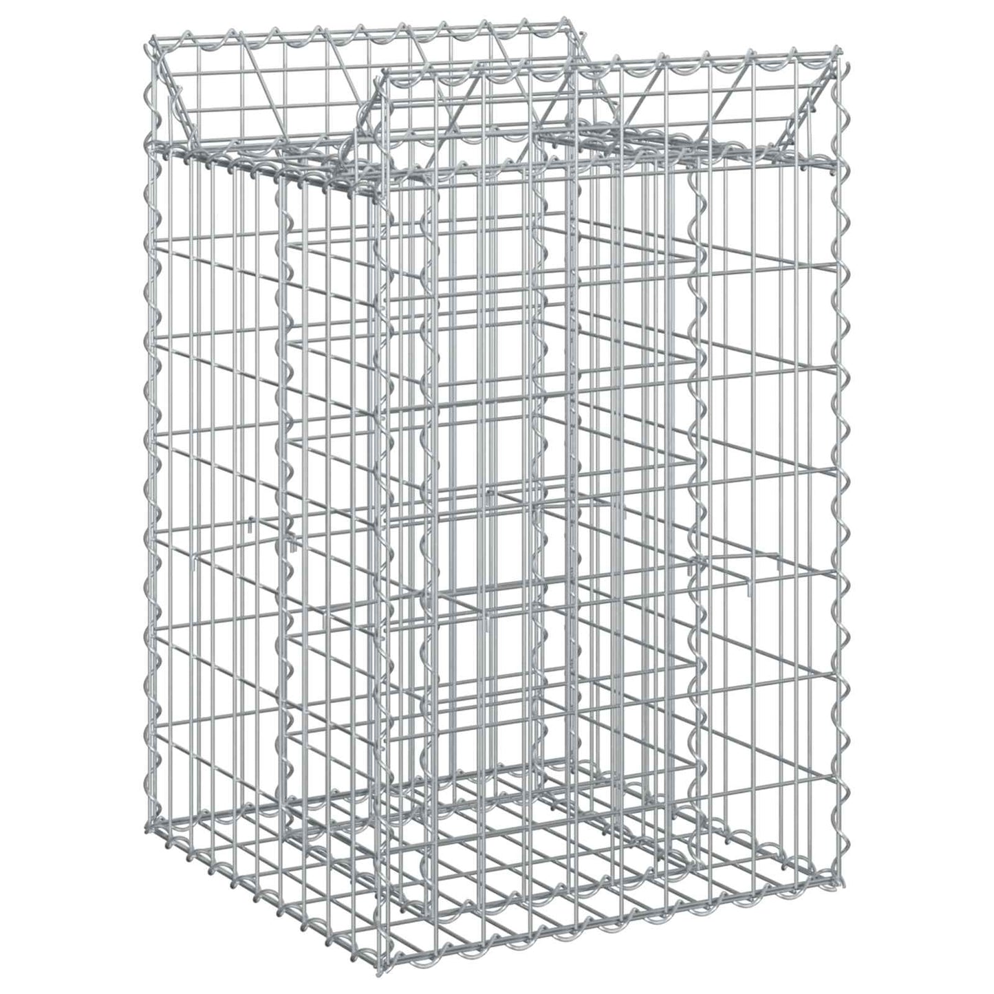 Gabion Verhoogd Bed Zilver 50 x 50 x 80 cm Gegalvaniseerd staal