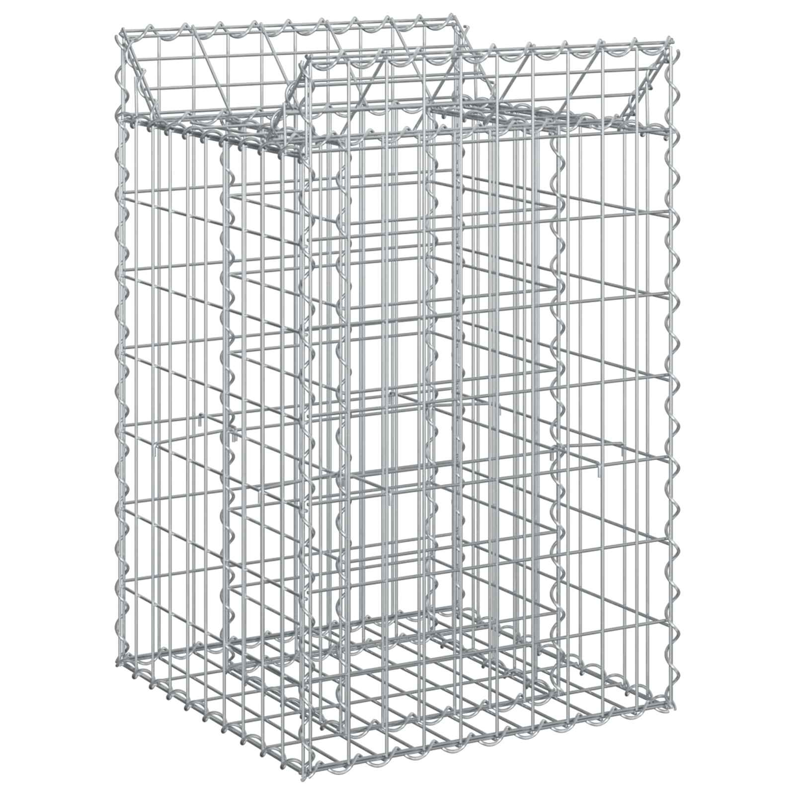 Gabion Verhoogd Bed Zilver 50 x 50 x 80 cm Gegalvaniseerd staal
