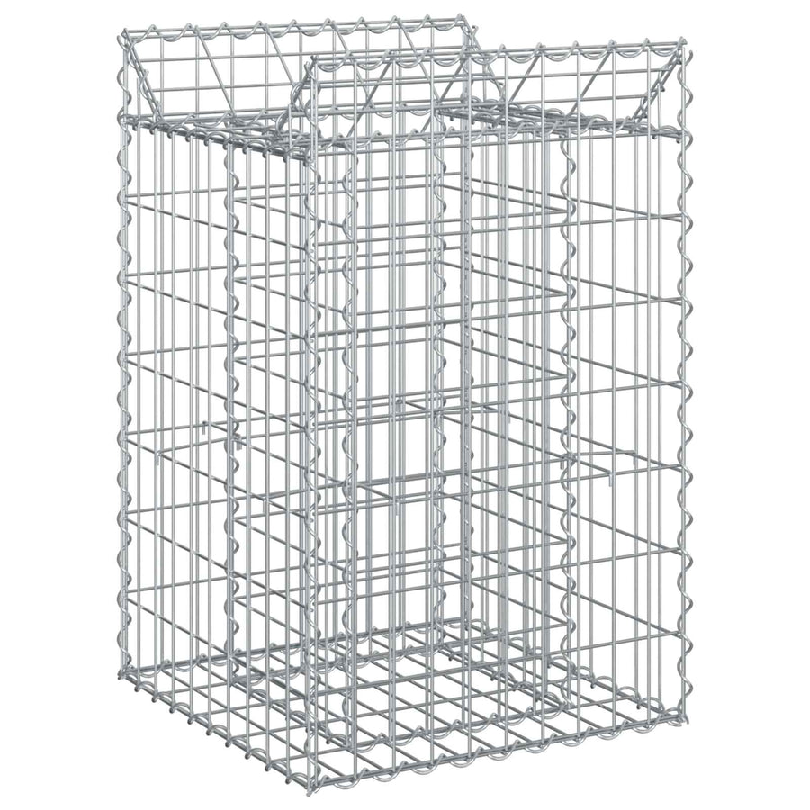 Gabion Verhoogd Bed Zilver 50 x 50 x 80 cm Gegalvaniseerd staal