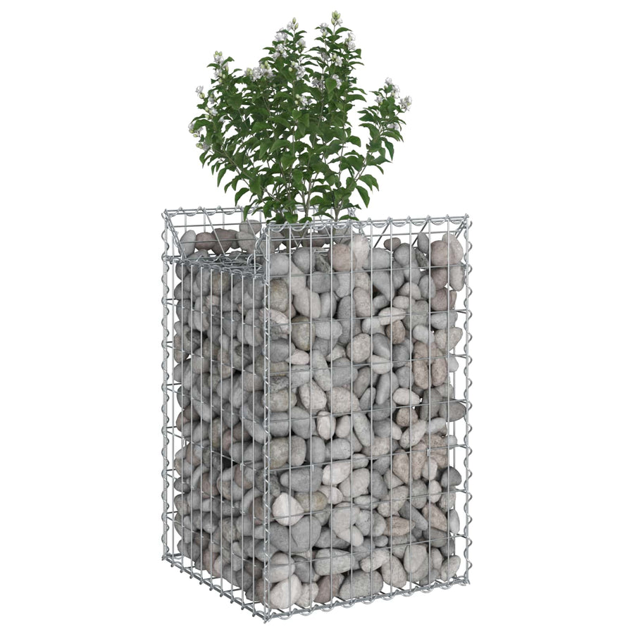 Gabion Verhoogd Bed Zilver 50 x 50 x 80 cm Gegalvaniseerd staal