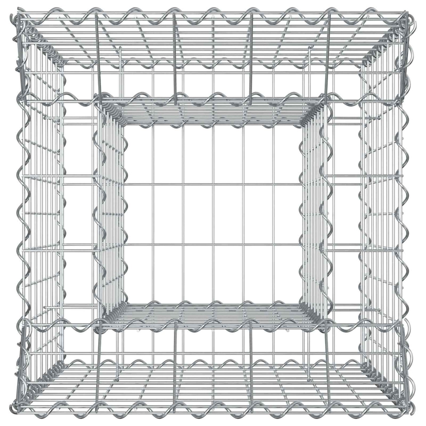 Gabion Verhoogd Bed Zilver 50 x 50 x 80 cm Gegalvaniseerd staal