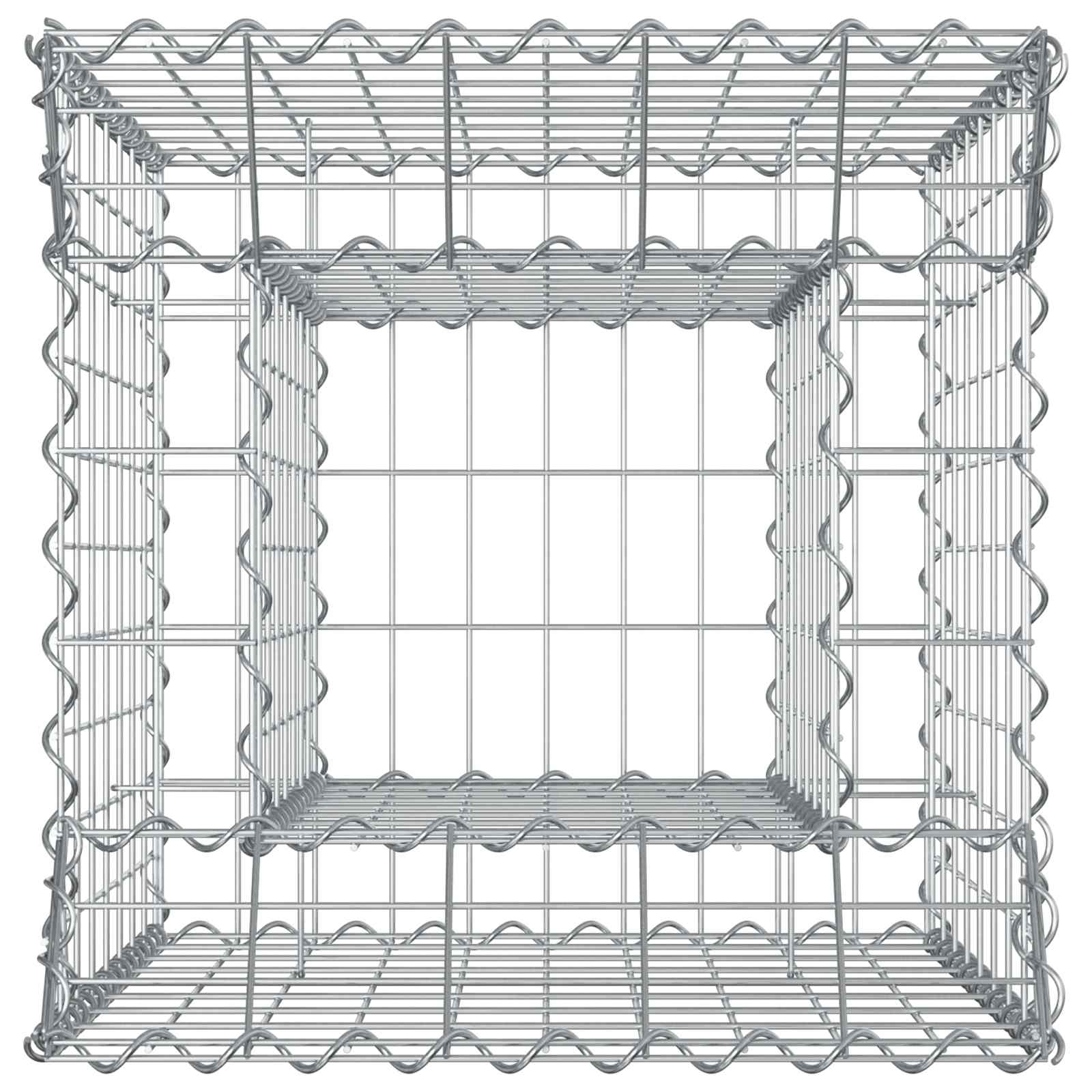 Gabion Verhoogd Bed Zilver 50 x 50 x 80 cm Gegalvaniseerd staal