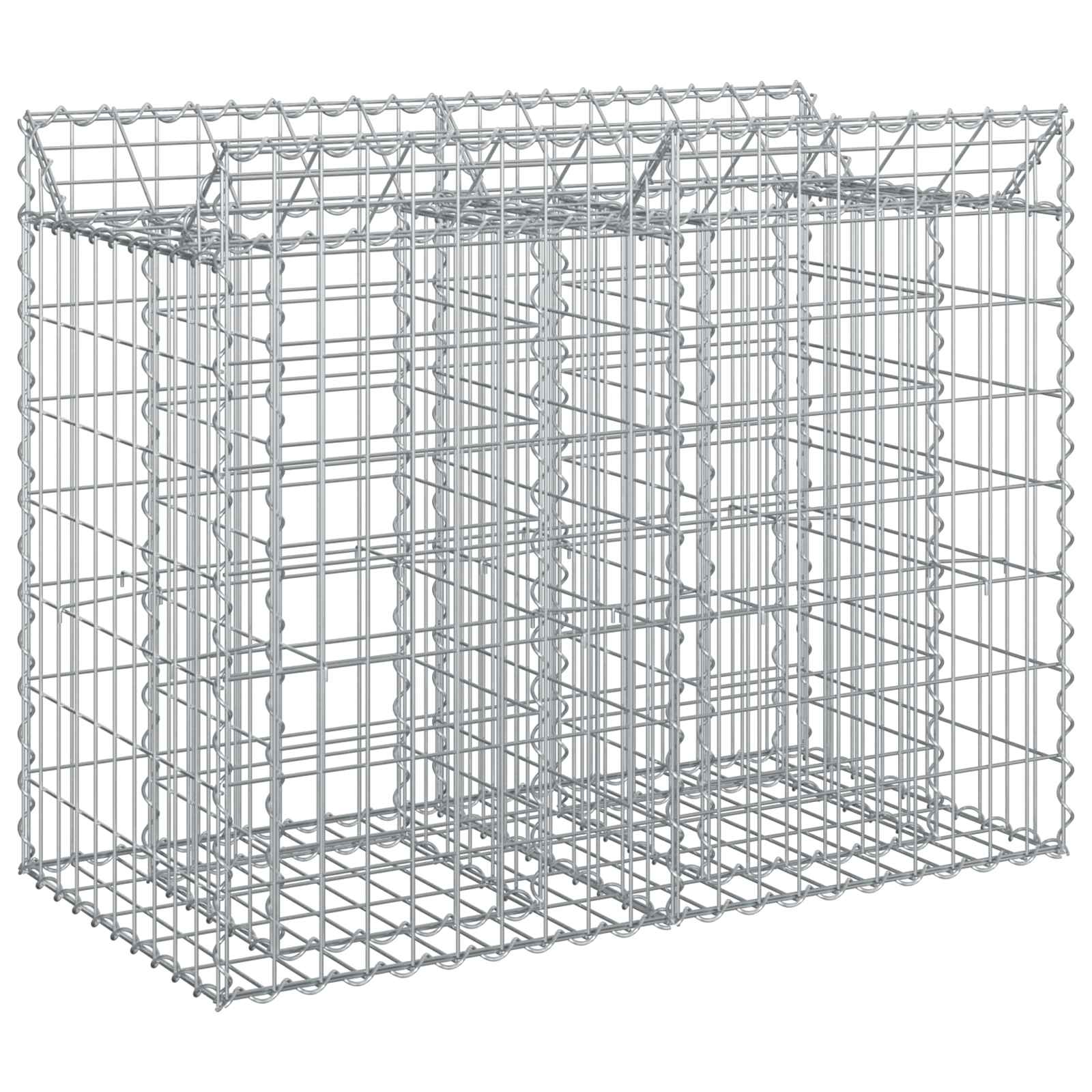 Gabion Verhoogd Bed Zilver 100 x 50 x 80 cm