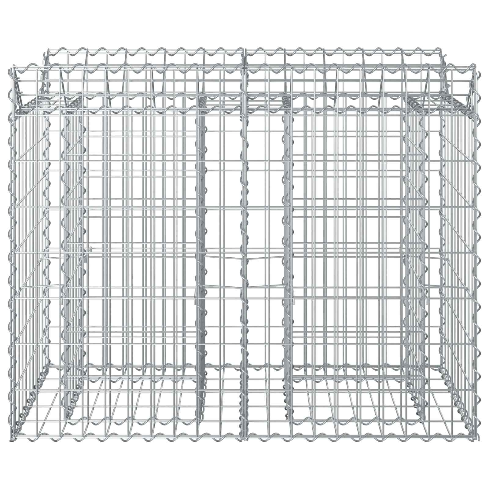 Gabion Verhoogd Bed Zilver 100 x 50 x 80 cm