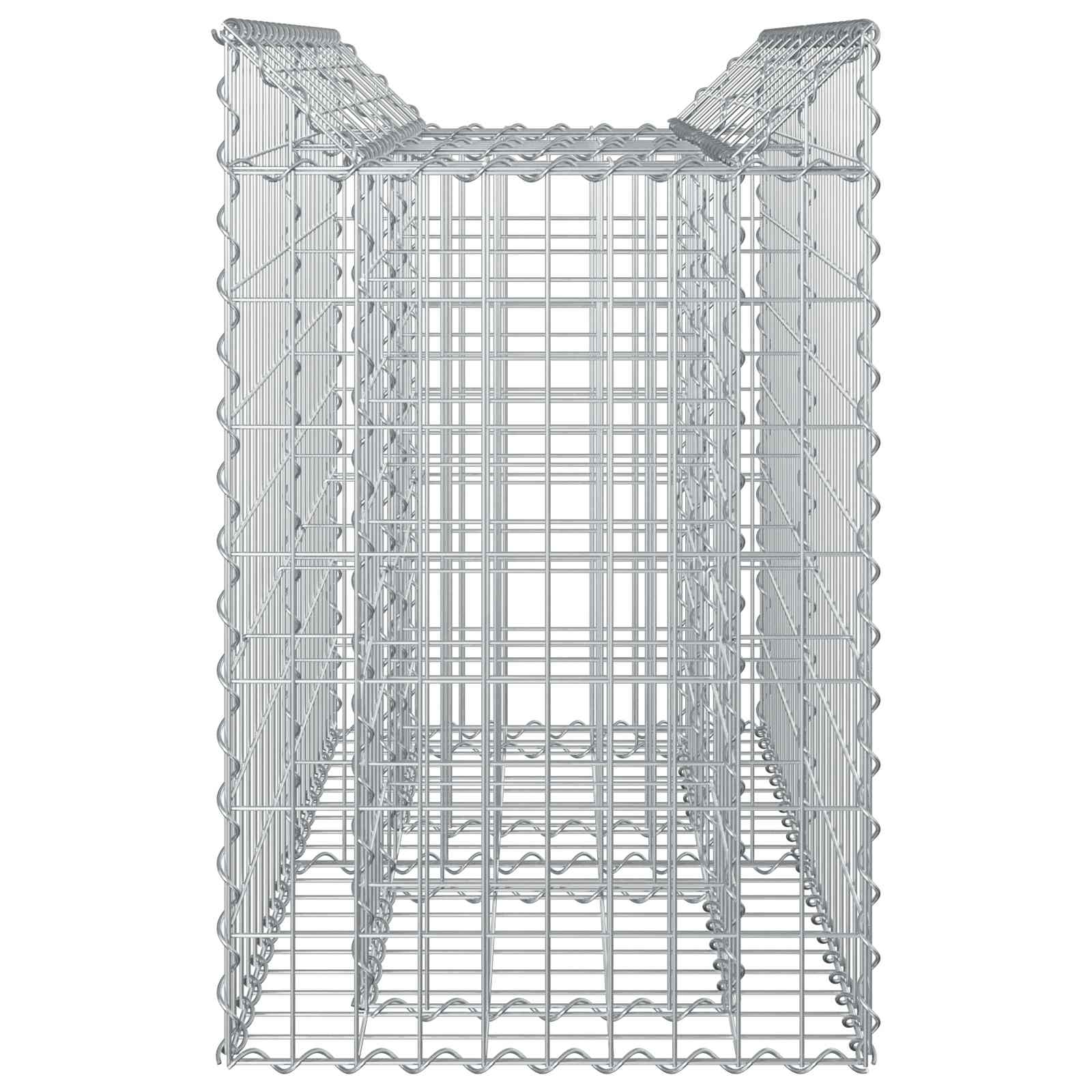 Gabion Verhoogd Bed Zilver 100 x 50 x 80 cm
