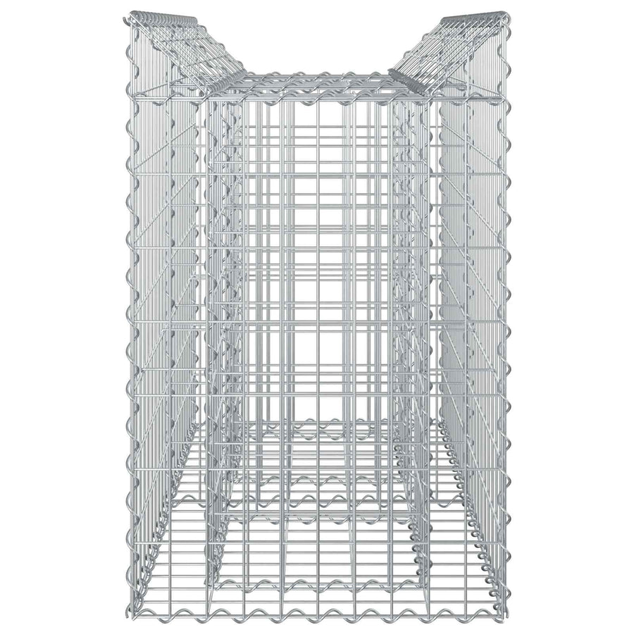 Gabion Verhoogd Bed Zilver 100 x 50 x 80 cm