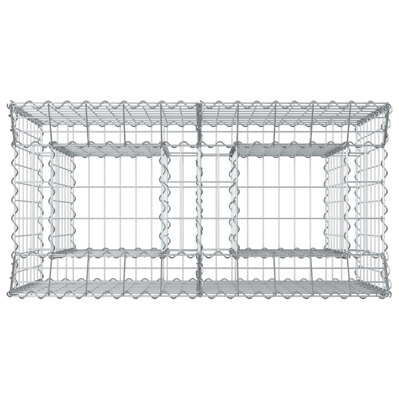 Gabion Verhoogd Bed Zilver 100 x 50 x 80 cm