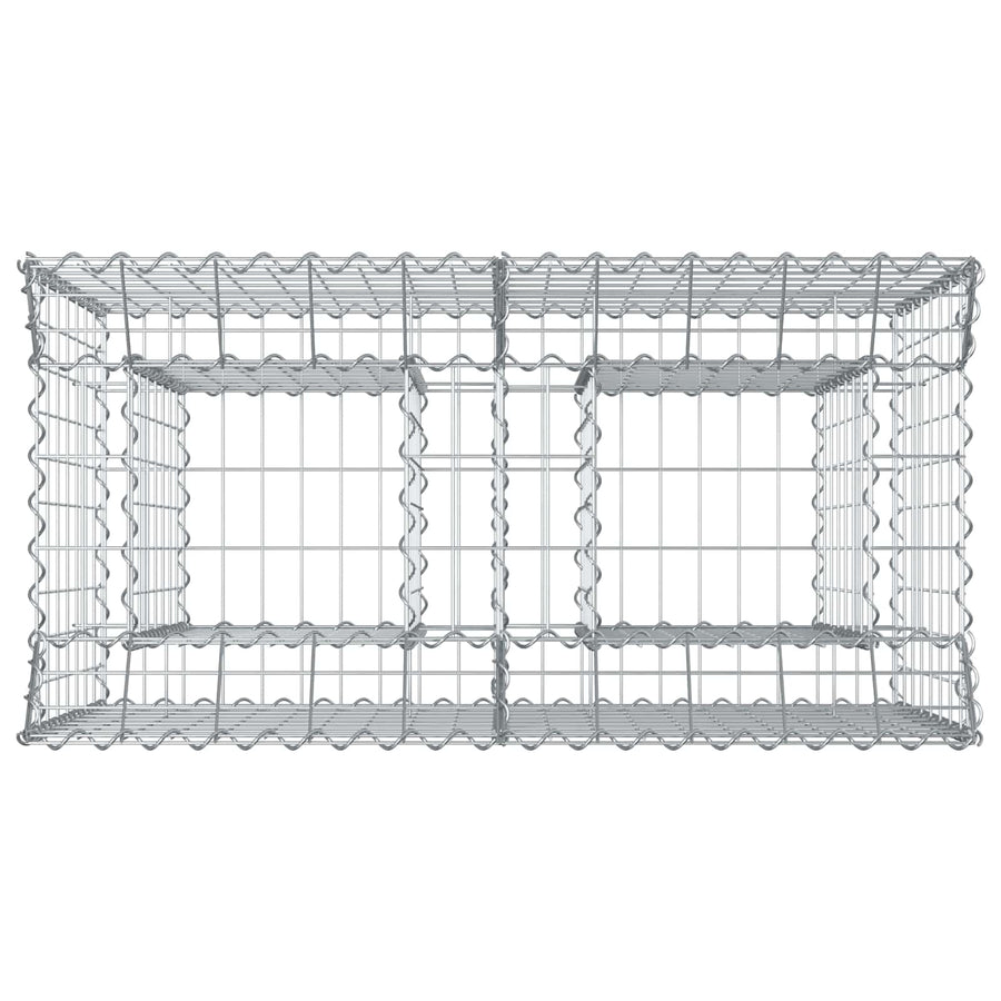 Gabion Verhoogd Bed Zilver 100 x 50 x 80 cm