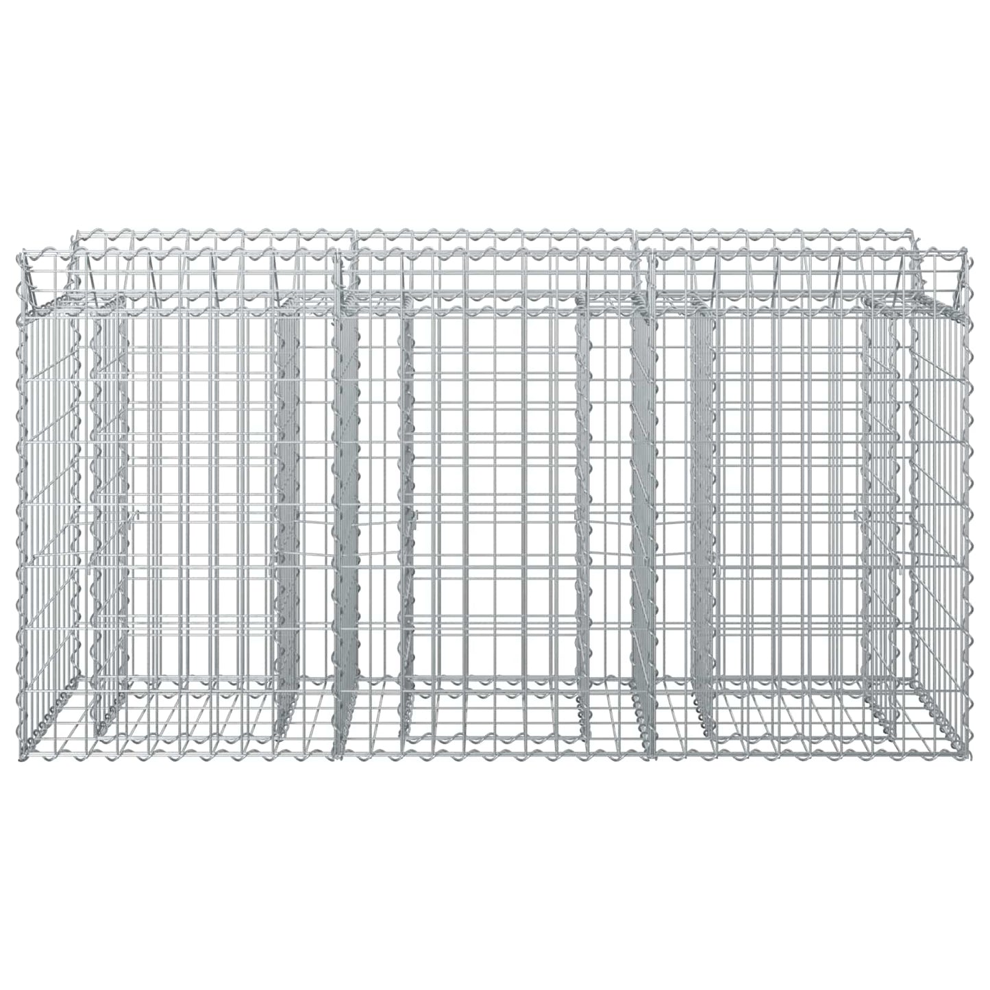 Gabion Verhoogd Bed Zilver 150 x 50 x 80 cm