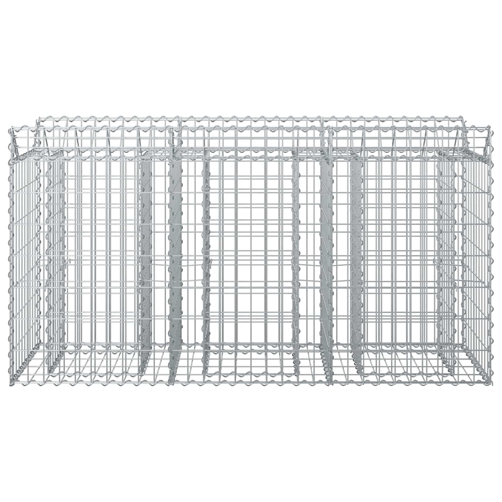 Gabion Verhoogd Bed Zilver 150 x 50 x 80 cm