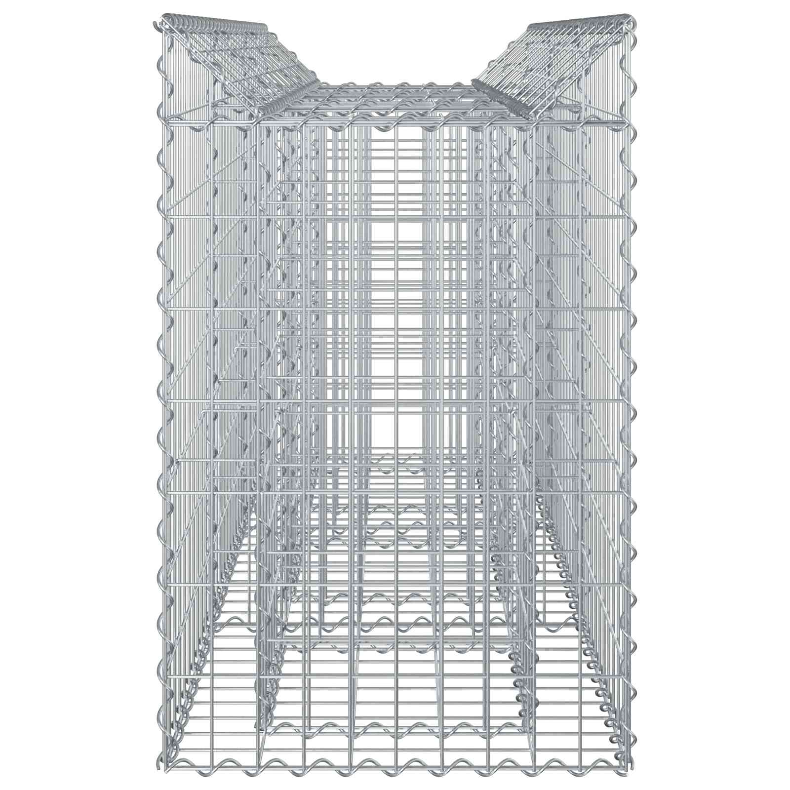 Gabion Verhoogd Bed Zilver 150 x 50 x 80 cm