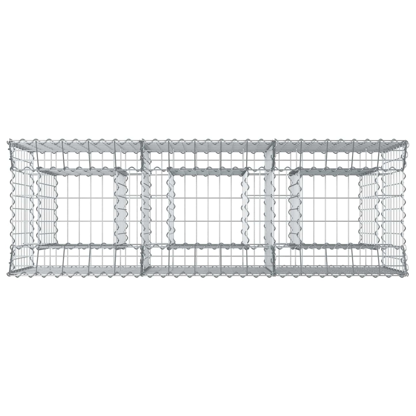 Gabion Verhoogd Bed Zilver 150 x 50 x 80 cm